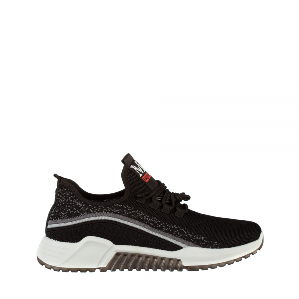 Ανδρικά αθλητικά παπούτσια μαύρα από ύφασμα Mariz, 2 - Kalapod.gr